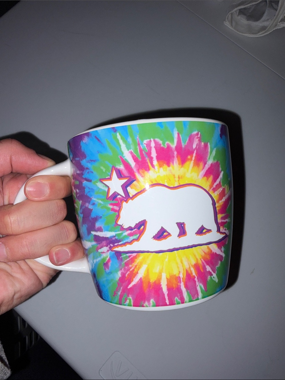 Tie-Dye Bear Ceramic Mug - Multicolor California